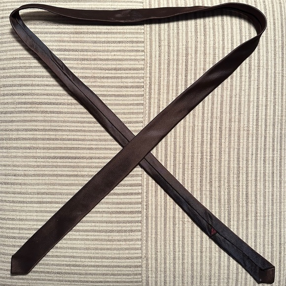 Narrow Skinny Iridescent Brown Neck Tie - Picture 7 of 13